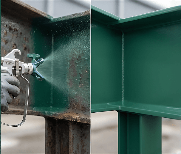 Industrial protective coating: spray application and finished result